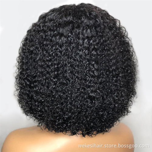 OEM Vendor Full Custom Wig Free Sample Packaging Box Mink Brazilian Virgin Human Cuticle Aligned Hair Lace Front Bob Curly Wig